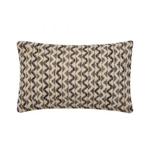 Douceur d'int&eacute;rieur, Coussin D&eacute;houssable (30 x 50 cm) Loumeo Noir, Coton/Polyester Fantaisie et Fils M&eacute;tallis&eacute;s
