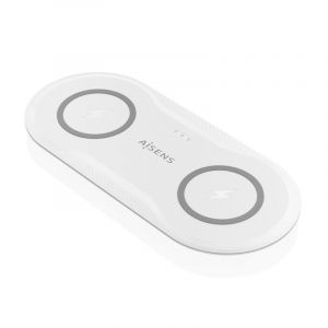 Cargador sans fil USB-C 15W 2 en 1 pour mobile et écouteurs, Blanc