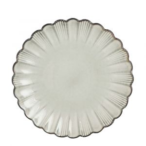 Mica Decorations Assiette plate Corfu - H2,5 x Ø26,5 cm - Céramique - Gris