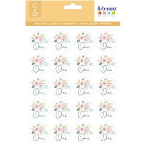 Art&eacute;mio Stickers Ronds Collection On se marie - Oui - 3 feuilles