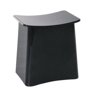 Wenko Tabouret panier &agrave; linge 2en1, coffre &agrave; linge avec sac amovible, Plus, noir