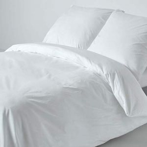 HOMESCAPES Parure de lit en 100% Coton égyptien 200 Fils, Housse de Couette 150 x 200 cm et 1 taie d'oreiller 80x80 cm, Coloris Blanc