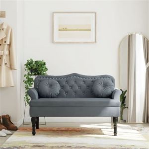 VidaXL Banc avec coussins gris foncé 120,5x65x75 cm velours Dark grey
