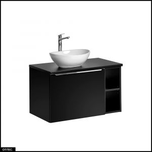 Meubles sous vasque - 80 cm - avec Vasque à poser et Plan - BOLD BLACK