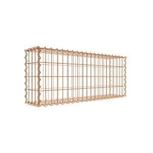 Gabion rouillé 100 cm x 40 cm x 20 cm (L x H x P), maille 5 cm x 10 cm, spirale