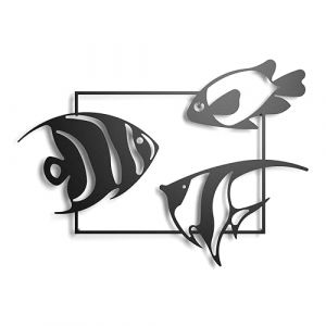 Décoration murale - Poissons dAquarium - Sculpture en métal - Ornement mural