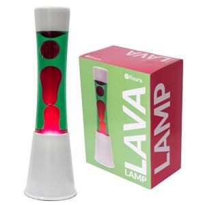 Fisura Lampe à lave - Lampe à lave verte et rose. Base blanche, liquide vert et lave rose. Avec ampoule de rechange.11x11x39,5