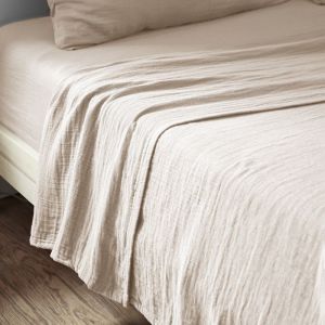 Drap plat gaze de coton uni 240x300 cm