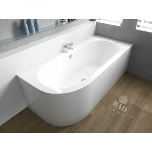 Baignoire Bain d'angle 160x75 Droite avec tablier en acrylique, Siphon de bain et pieds (support) - Set 4en1 - Fabriqu&eacute; en UE - BADLAND AVITA