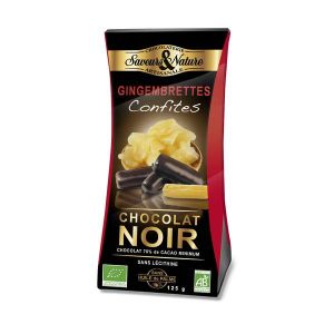 Image de Saveurs & nature Gingembrettes confites Chocolat noir 70% - 125g