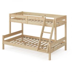 Lit superpos&eacute; Everest, Naturel bois, 120x200 / 80x200 cm, Vitalispa