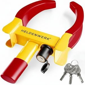 Heroism park claw wheel clamp - pour largeur de pneu 18-30cm - 10x10x10mm - Jaune/Rouge