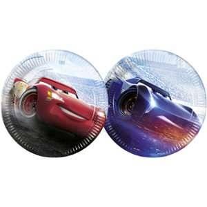 8 Assiettes en carton 23cm Cars 3 Flash McQueen & Jackson Storm