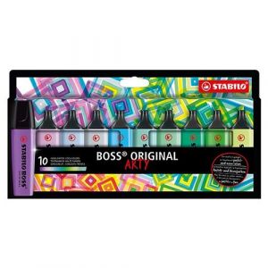 Stabilo Surligneur BOSS ORIGINAL - Etui Carton ARTY x 10 Surligneurs - Couleurs Chaudes - Gamme ARTY