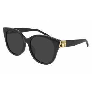 Balenciaga Femme BB0103SA 001 Lunettes de soleil Acétate Noir Gris Cat Eye Normale