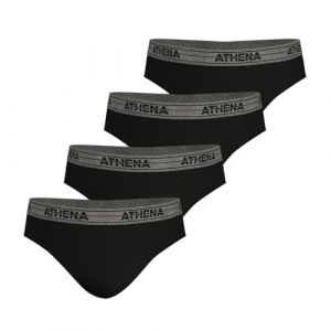 Athena Lot de 4 slips homme - Noir en coton