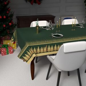 Soleil d'Ocre Nappe Festive imprim&eacute;e Anti-t&acirc;ches Rectangle 140x240 cm Foret