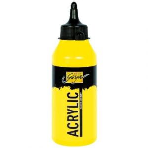 C.Kreul 84204 - Solo Goya Acrylic véritable jaune clair, flacon de 250 ml, peinture acrylique crémeuse polyvalente de qualité étude, à base d'eau, séchage rapide et mat