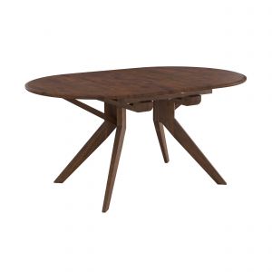 Table extensible en bois d'hévéa massif foncé 6 à 10 personnes - merlin