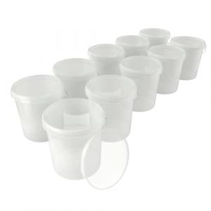 10x set de seaux pour l'industrie alimentaire et chimique, capacité 15,9 litres, naturel