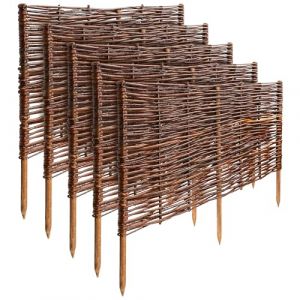 Creative Home - Lot de 5 Bordures de Jardin en Saule 60x40 cm Clôture Jardin