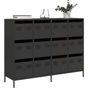 VidaXL Buffet noir 135x39x103,5 cm acier laminé à froid