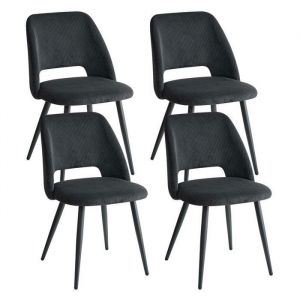 Wokaka Table &agrave; manger ronde - 4 &agrave; 6 places - Style contemporain - MDF - Plateau effet gris