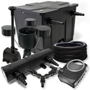 wiltec SunSun Kit Filtration de Bassin 12000l 36W Stérilisateur NEO8000 70W Pompe 25m Tuyau Skimmer CSP250 Fontaine