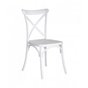 Wadiga Chaise Esprit Bistrot en Polypropyl&egrave;ne Blanc