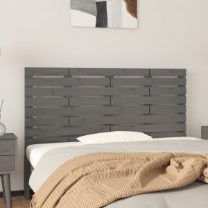VidaXL T&ecirc;te de lit murale Gris 156x3x63 cm Bois massif de pin