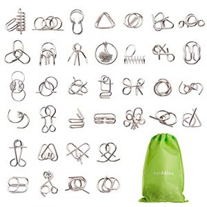 36 Casse-Tête Métal - Twiddlers - IQ Test Disentanglement Puzzles, Jouets Fidget pour Enfants Anniversaires