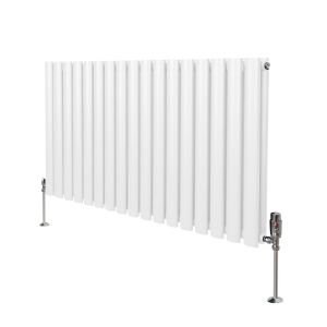 Radiateur Colonne Ovale & Robinet Thermostatique Blanc 600 x 1020mm