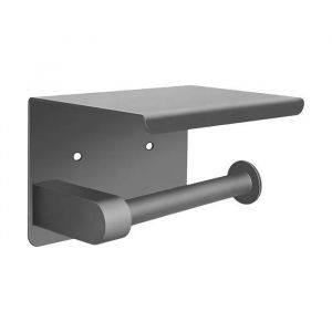 Porte-Papier Toilette Mural pour Salle de Bain &Eacute;tag&egrave;re Acier Gris Mat Support