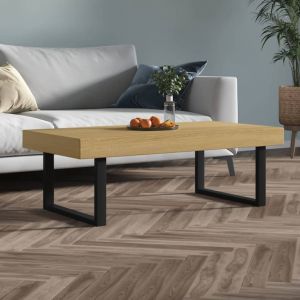 VidaXL Table basse Marron clair et noir 120x60x40 cm MDF et fer