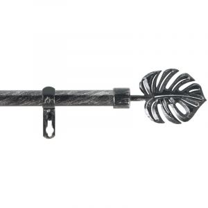 Douceur d'intérieur - Kit de tringle à rideaux extensible Feuille - L210 /L380 cm - Patine Noir - Douceur d'intérieur