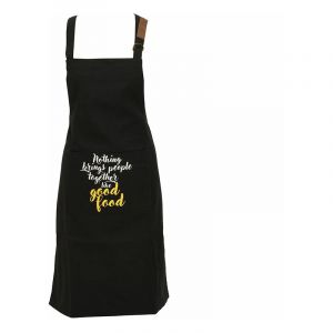 Tablier de cuisine noir en coton Good Food