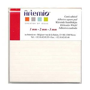 Artémio Mousse Adhésive Double Face pour Tableau, Plastique, Blanc, 9,8 x 0,7 x 12,6 cm SABM