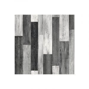 Décoweb Sol Vinyle Link Plus - Imitation parquet noir et blanc - Surface brillante - Rouleau de 3m x 2m