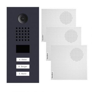 Image de Doorbird Portier vid&eacute;o IP 3 sonnettes + 3 Carillons et support encastrable D2103V Anthracite - Gris