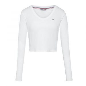 Tommy Jeans Top court ajusté en jersey Blanc - Couleur Blanc - Taille XS