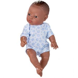 Berjuan bébé poupée Nouveau-né filles 30 cm vinyle/textile blanc/bleu