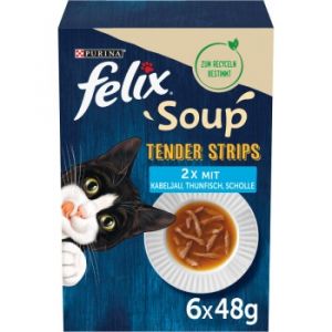 Felix Soup Filets 12 x 48 g pour chat - sélection de la mer
