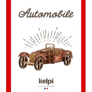 Maquette 3D en bois MDF Voiture rouge 27,5 x 10,5 cm Kelpi