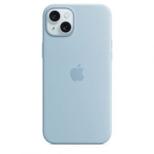 Apple Coque et &eacute;tui t&eacute;l&eacute;phone mobile Coque en silicone avec MagSafe pour iPhone 15 Plus - Bleu clair
