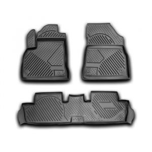 Omac Tapis de sol pour Peugeot 3008 2010-2016 4 PCS TPE Noir