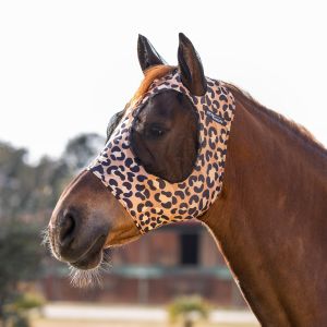 Bonnet anti-mouches pour cheval en lycra avec filet cache-oreilles Pro-Tech