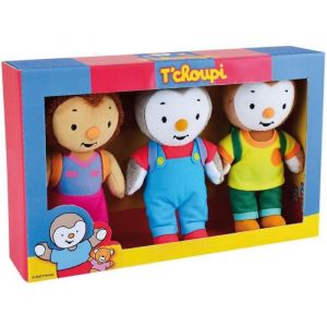 Image de Jemini T'CHOUPI Coffret 3 peluches T'choupi Lalou et Pilou +/- 18 cm