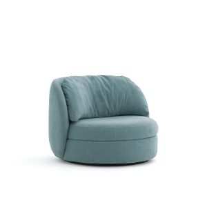 Image de Fauteuil pivotant polyester, Ronda Gris Bleuté Taille 1 Place