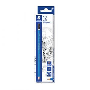 Staedtler Mars Lumograph, Crayons à papier 10B pour dessin technique et artistique, Boîte en carton avec 12 crayons 10B assortis, 100-10B VE