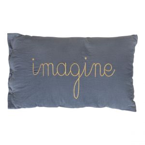 Coussin Lili bleu gris